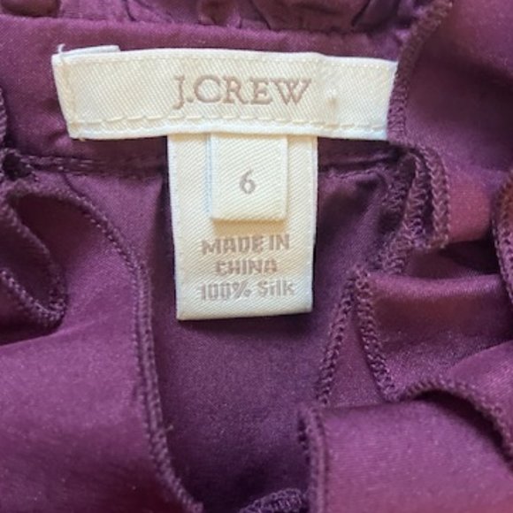 J Crew Silk Purple Ruffled Collar Tank Top Size 6 - Picture 4 of 6